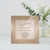Invitation Élégant Marbre d'or antique Mariage moderne (Debout devant)