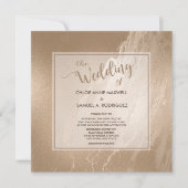 Invitation Élégant Marbre d'or antique Mariage moderne (Devant)