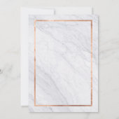 Invitation Élégant marbre moderne et Mariage or Rose (Dos)