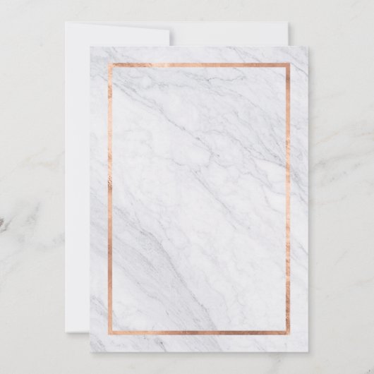 Invitation Élégant marbre moderne et Mariage or Rose (Dos)