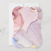 INVITATION ÉLÉGANT MARBRE ROSE PURPLE MARIAGE ABSTRAIT (Dos)