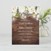 Invitation Élégant Mariage à cordes florales rustiques (Debout devant)