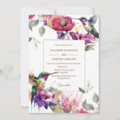 Invitation Élégant Mariage à fleurs rose de printemps (Devant)