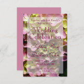 Invitation Élégant Mariage à fleurs rose jaune (Devant / Derrière)