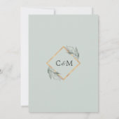 Invitation Elégant Mariage à huile d'argenté Dusty Sage or (Dos)