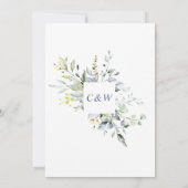 Invitation Élégant mariage à l'aquarelle Eucalyptus Verdure (Dos)