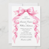 Invitation Élégant Mariage à mâchoire douce rose (Devant)
