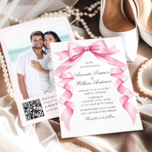 Invitation Élégant Mariage à mâchoire douce rose