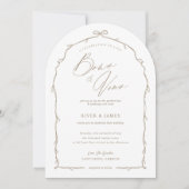 Invitation Elégant Mariage à main beige Bow & Ribbon Arch (Devant)
