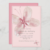 Invitation Élégant Mariage à papillon rose-mauve (Devant / Derrière)