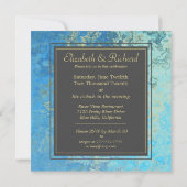 Invitation Élégant Mariage à quartz bleu (Dos)