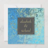 Invitation Élégant Mariage à quartz bleu (Devant)