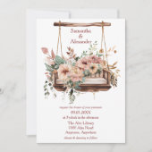 Invitation Élégant Mariage à voile de jardin fleuri (Devant)