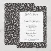 Invitation Élégant Mariage Abstrait Noir et Blanc (Devant / Derrière)