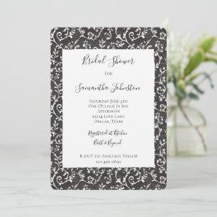 Invitation Élégant Mariage Abstrait Noir et Blanc