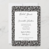 Invitation Élégant Mariage Abstrait Noir et Blanc (Devant)