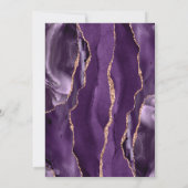 Invitation Élégant Mariage Agate Violet Or Rose (Dos)