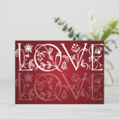 Invitation Élégant mariage amoureux rouge (Debout devant)