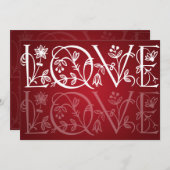 Invitation Élégant mariage amoureux rouge (Devant / Derrière)