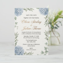 Élégant Mariage Aquarelle Hydrangea Bleue