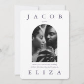 Invitation Elégant Mariage Arch Rsvp Code Deux Photo (Devant)