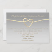 Invitation Élégant Mariage Argent (Devant)