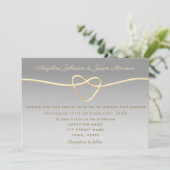 Invitation Élégant Mariage Argent (Debout devant)