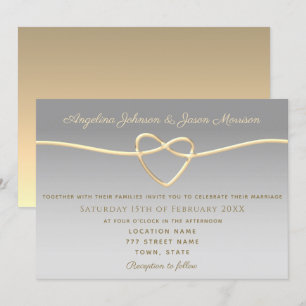 Invitation Élégant Mariage Argent