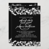 Invitation Elégant Mariage Argent Hollywood Glam (Devant / Derrière)