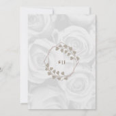 Invitation Élégant Mariage Arrière - plan de ROses blancs (Dos)