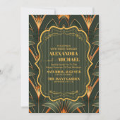 Invitation Elégant Mariage Art Déco Géométrique (Devant)
