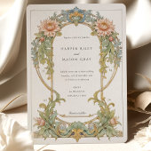 Invitation Elégant Mariage Art Nouveau Dahlia