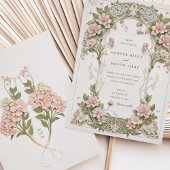 Invitation Elégant Mariage Art Nouveau Hydrangea