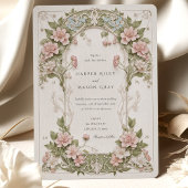 Invitation Elégant Mariage Art Nouveau Hydrangea