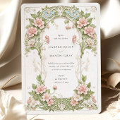 Invitation Elégant Mariage Art Nouveau Hydrangea