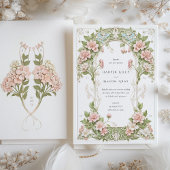 Invitation Elégant Mariage Art Nouveau Hydrangea