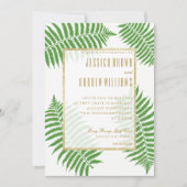Invitation Élégant mariage aux fougères stylé (Devant)