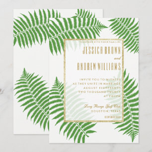 Invitation Élégant mariage aux fougères stylé