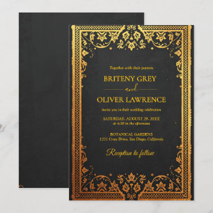 Invitation Élégant mariage avec Papel Picado bleu marine et o