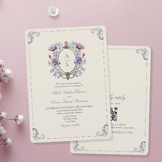 Invitation Élégant Mariage baroque