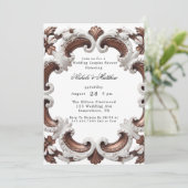 Invitation Elégant Mariage baroque Couples Douche (Debout devant)