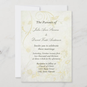 Invitation Elégant mariage blanc antique