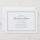 Invitation Élégant Mariage blanc classique simple (Devant)