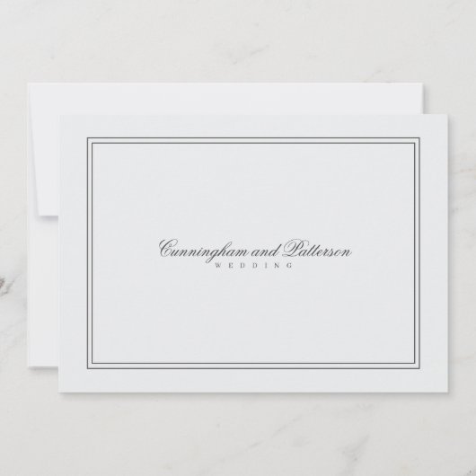 Invitation Élégant Mariage blanc classique simple (Dos)