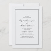 Invitation Élégant Mariage blanc classique simple (Devant)