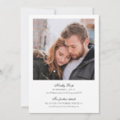 Invitation Élégant Mariage blanc classique simple avec RSVP (Dos)