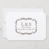 Invitation Élégant Mariage blanc de Filligree à la saveur vic (Dos)