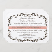 Invitation Élégant Mariage blanc de Filligree à la saveur vic (Devant / Derrière)