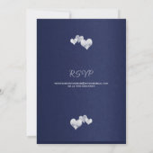 Invitation Élégant Mariage blanc de la marine (Dos)