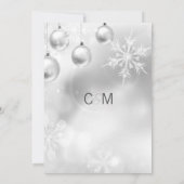 Invitation Élégant MARIAGE blanc de Snowflakes Winter Wonderl (Dos)